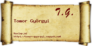 Tomor Györgyi névjegykártya
